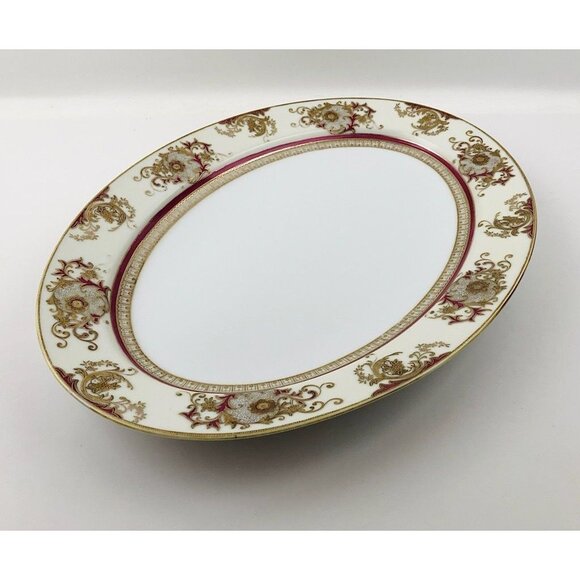 Meito China Hand Painted Oval Serving Platter Tray Vintage Japan Fine Porcelain - Picture 9 of 11